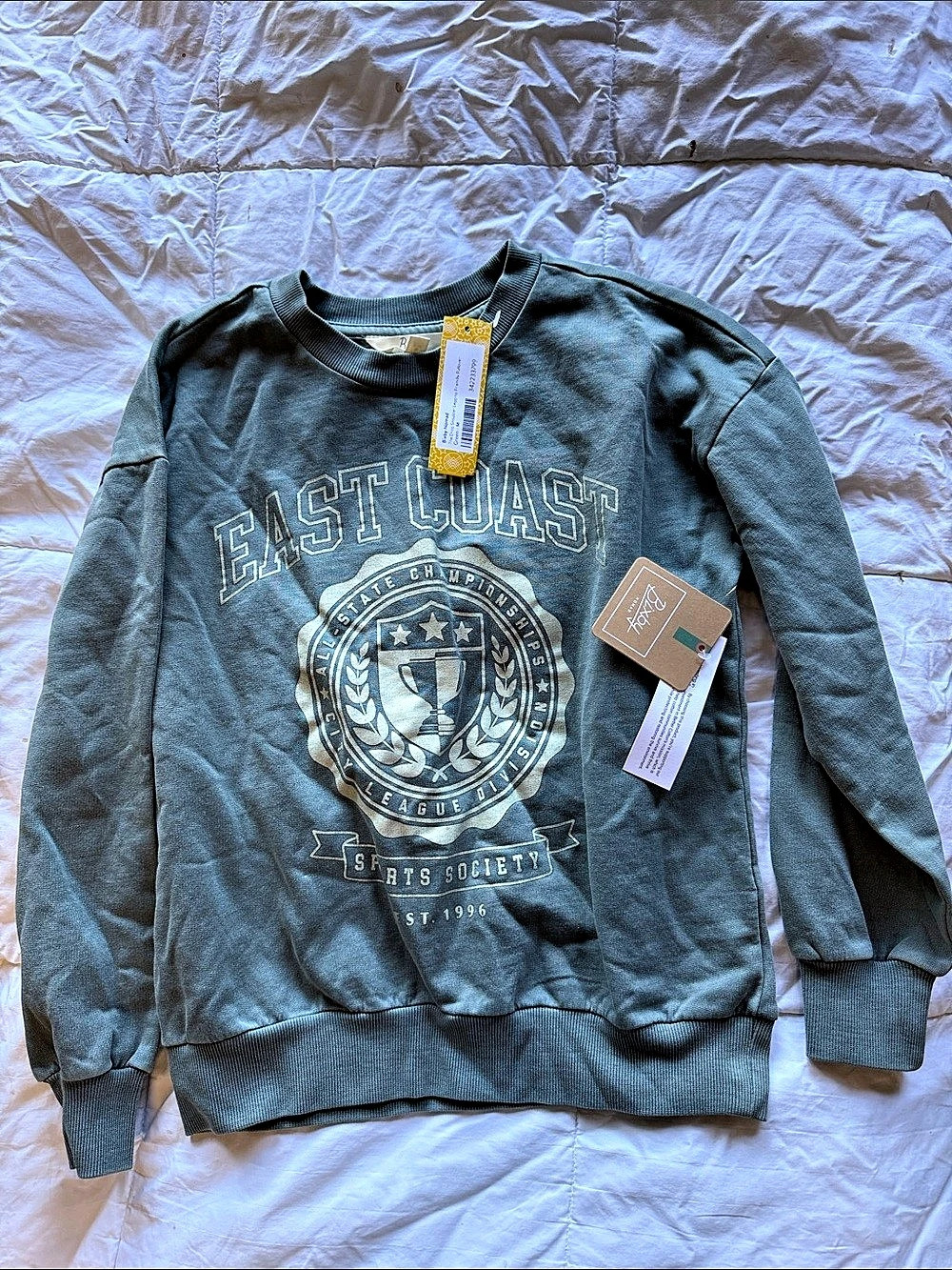 Betsey Johnson Graphic Sweatshirt Gray Size Medium NWT